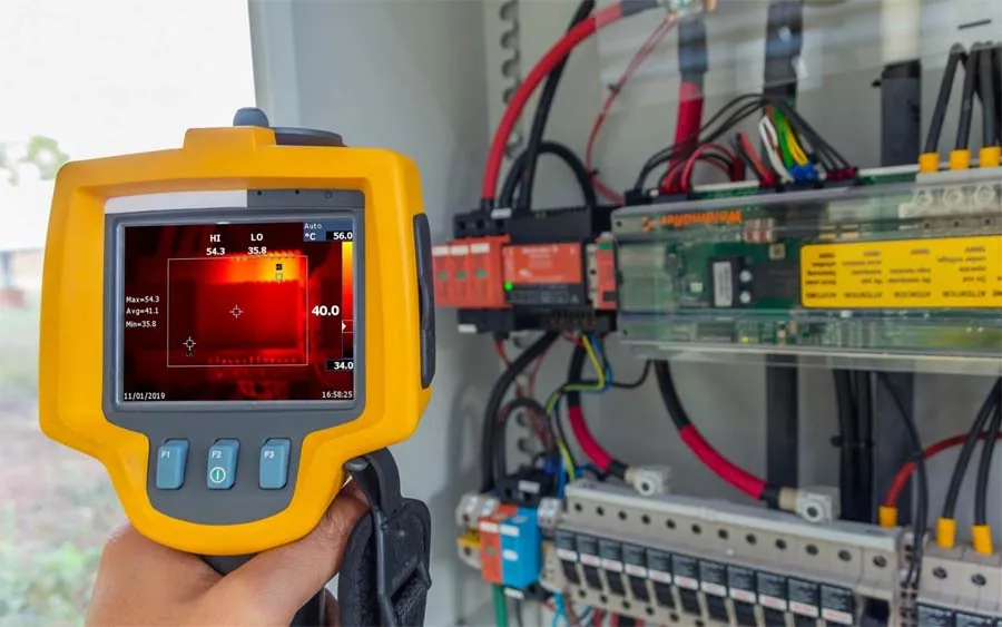 Inspeção termográfica de painel elétrico